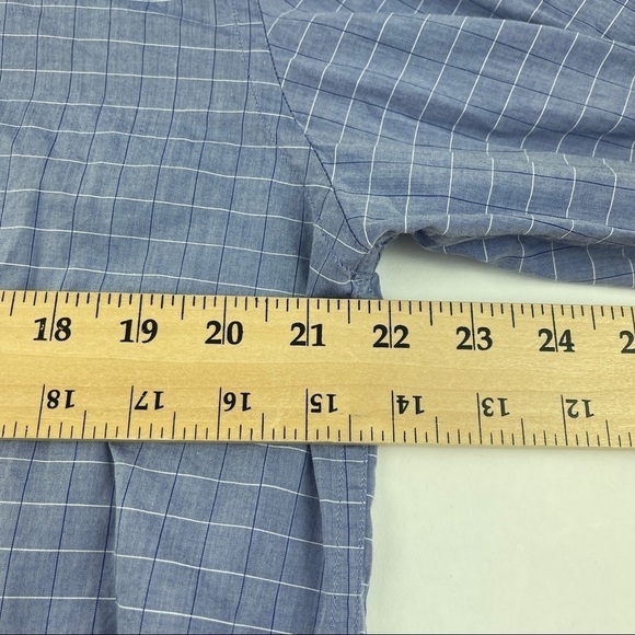 Joseph Aboud Button Up Shirt Mens Large Blue Plaid Long Sleeve - Picture 6 of 8